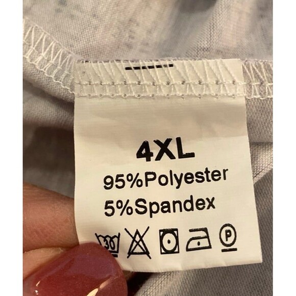 Women’s Blouse Plus Size 4X Top V Neck Purple Pattern Soft Fabric + Stretch - Picture 9 of 9